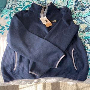 NWT Women's L.L.Bean Sweater Fleece Pullover Navy 2X